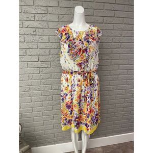 Emma & Michele Spring / Summer Multicolored Floral Shift Dress Size 14